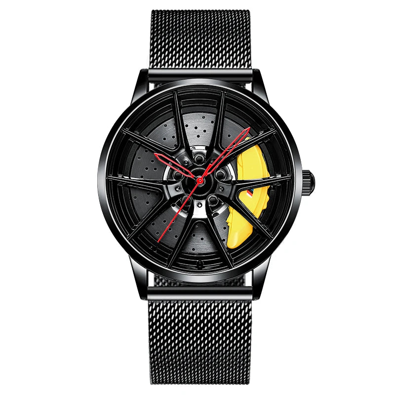 NEKTOM Mans Luxury Watches Sports Car Watches Quartz Waterproof Sport Rim Hub Wheel Wristwatch Car Quartz Men'S Watches